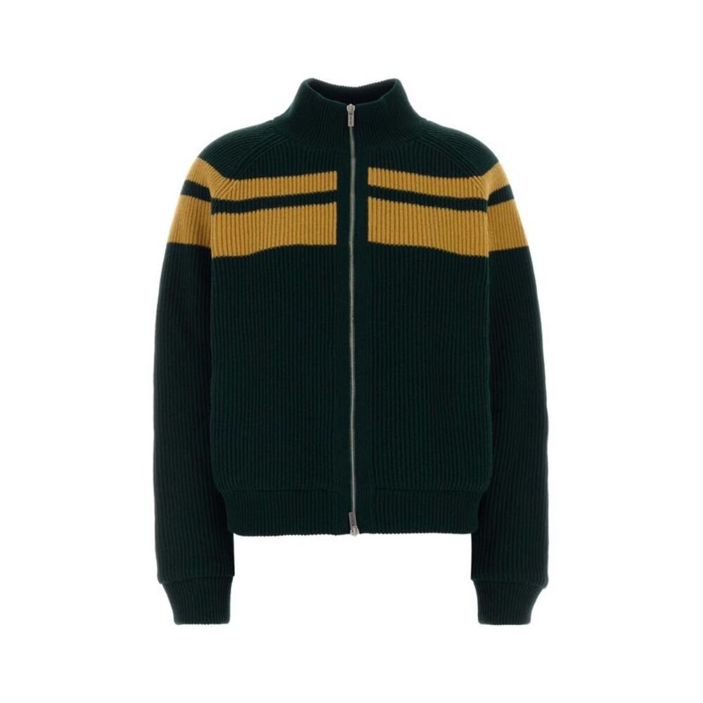 Miu Miu Women Bottle Green Wool Cardigan